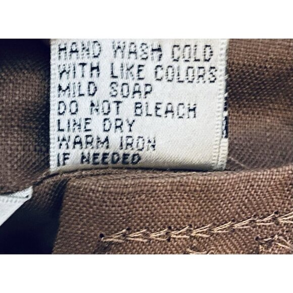 Nikki Valenti Top Womens 14 Brown Embroidered Irish Linen 3/4 Sleeve Boho Beach - Picture 6 of 7